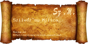 Szilvásy Milica névjegykártya